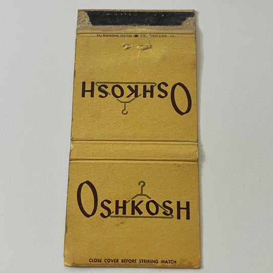 Oshkosh Clothing Wisconsin Vintage Matchbook Cover TB6-MB2-6