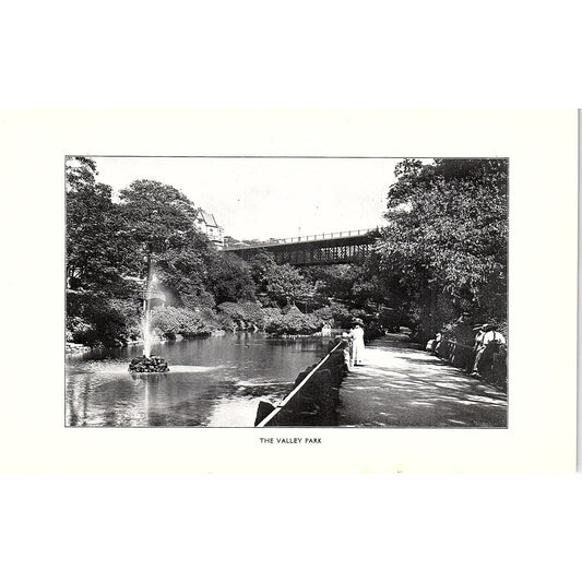 Valley Park / South Bay Pools Double Sided Scarborough c1910 Photo Print AF3-8