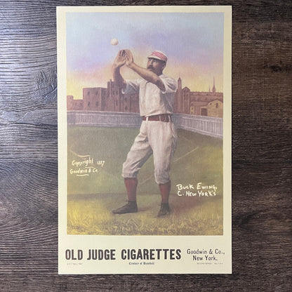 Buck Ewing Catcher New York Old Judge Century of Baseball 1987 Poster V14-1