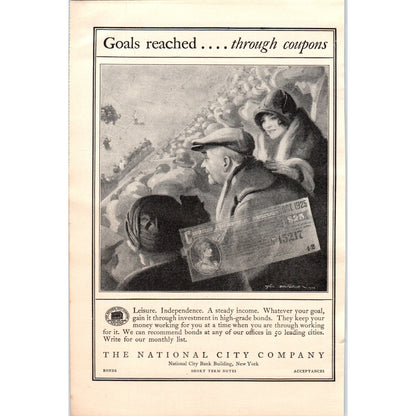 The National City Company Bonds Notes Acceptances 1924 Magazine ad D23