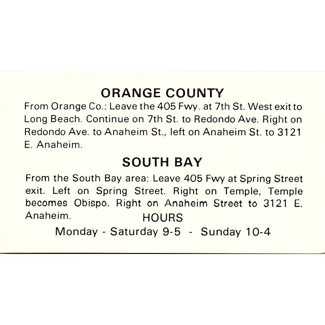 Fabric Barn 3123 E. Anaheim Long Beach CA Vintage Business Card SB4-B11