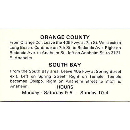 Fabric Barn 3123 E. Anaheim Long Beach CA Vintage Business Card SB4-B11