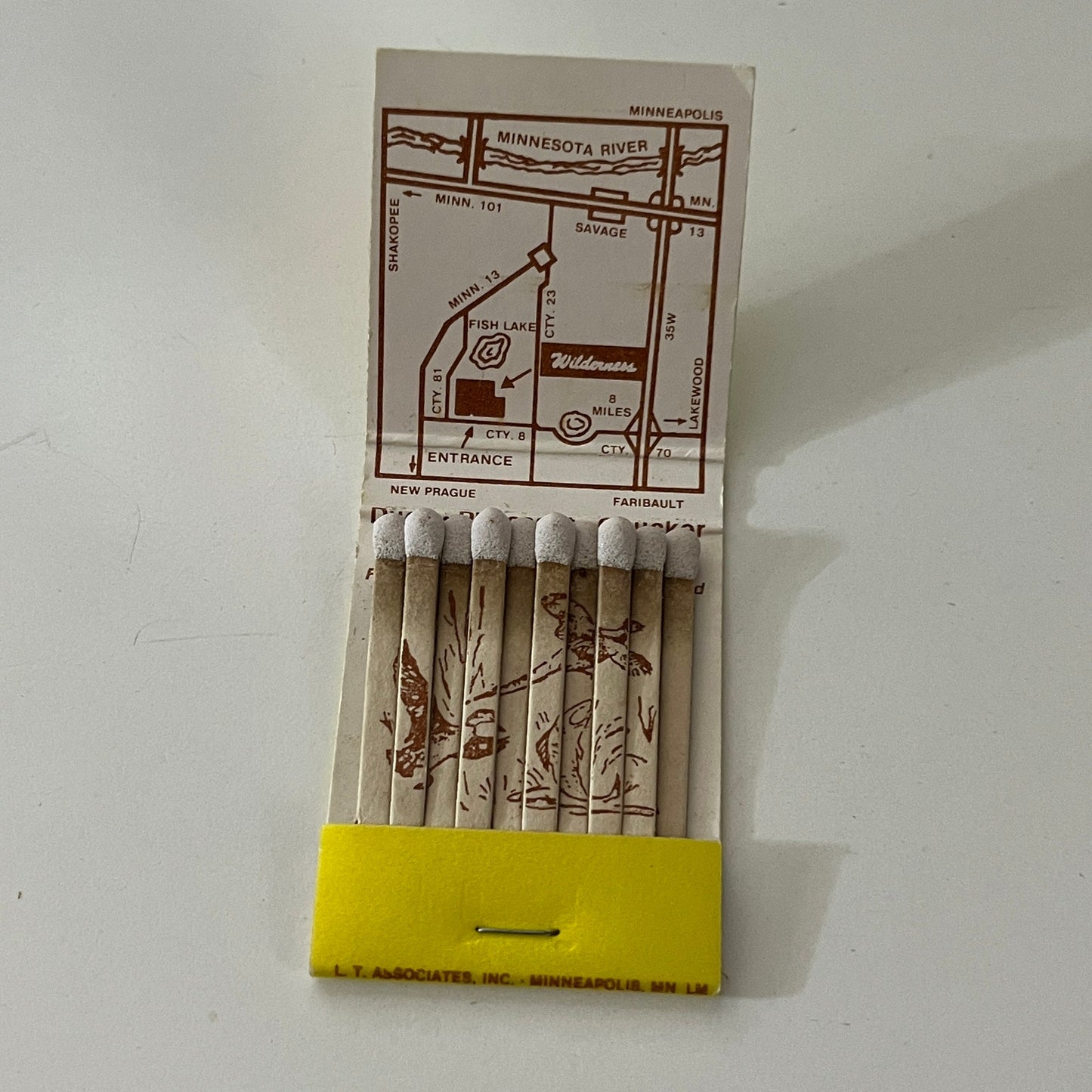Wilderness Restaurant Prior Lake MN Feature Matches Vintage Matchbook SC4-R8