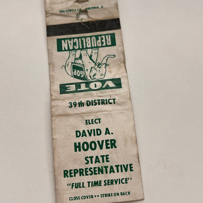 Vote David A Hoover State Rep 39th District Republican Matchbook TB6-MB2-15