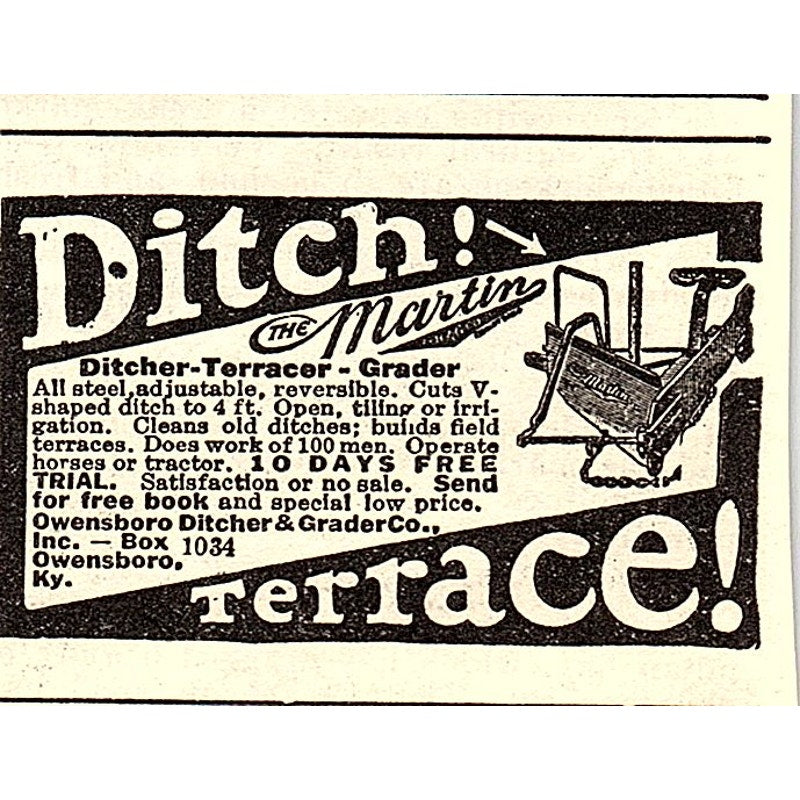 Owensboro Ditcher & Grader Co Owensboro KY 1924 Ad AG3-S17