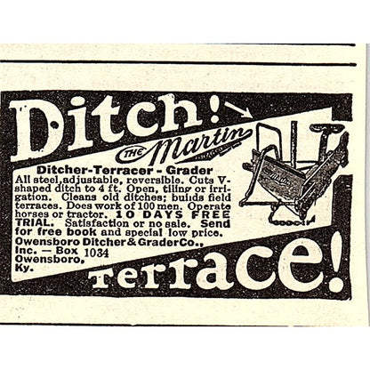 Owensboro Ditcher & Grader Co Owensboro KY 1924 Ad AG3-S17