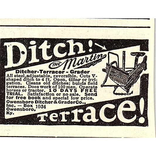 Owensboro Ditcher & Grader Co Owensboro KY 1924 Ad AG3-S17