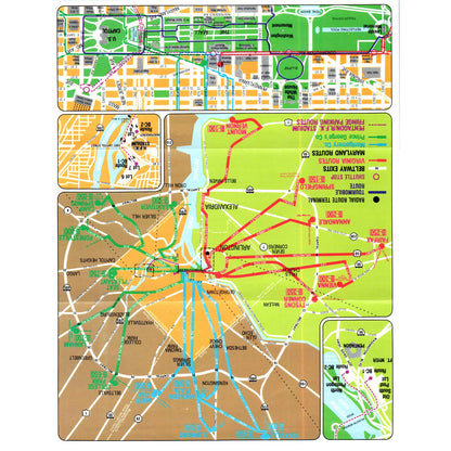 1976 Bicentennial Washington Transit Authority Metrobus Map and Brochure TF4-BC