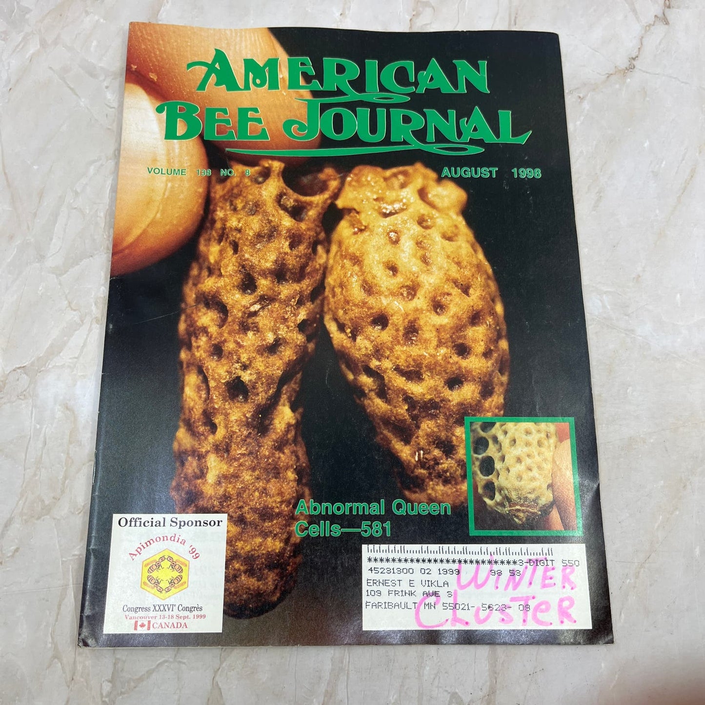 1998 August American Bee Journal Magazine Bees Beekeeping Honey M8