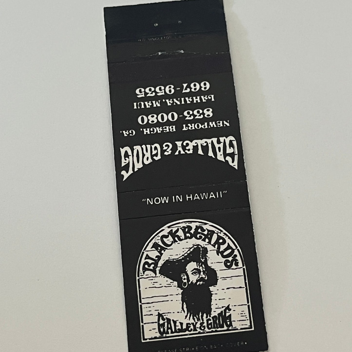 Blackbeard's Galley & Grog Lahaina Maui HI Vintage Matchbook Cover TB6-MB2-4