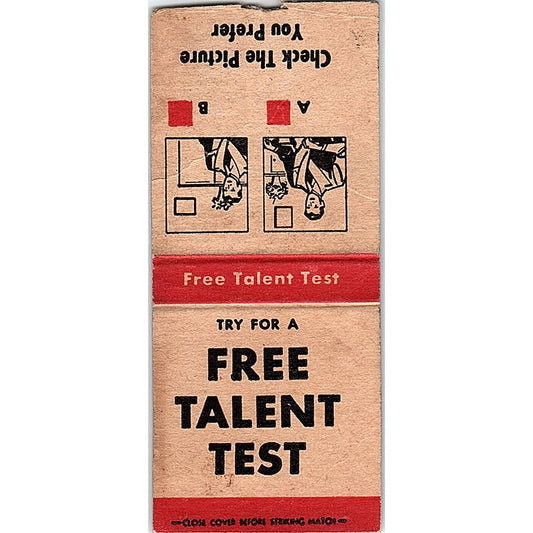 Free Art Talent Test Art Instruction Inc Minneapolis Vtg Matchbook Cover SC7-Y8