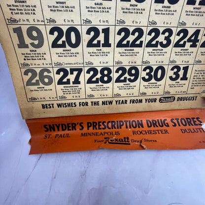1958 Bill Scrimgeour Rexall Drugs Calendar Lester Prairie MN V23