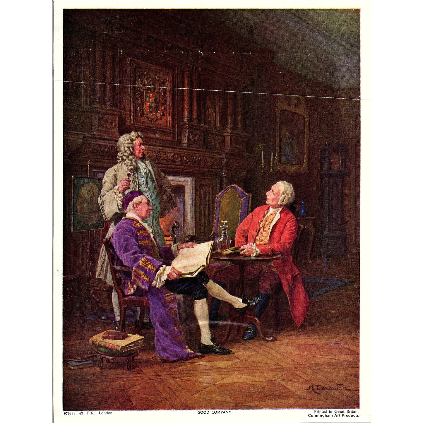 M. Dovaston Good Company Lithograph Vintage Art Print 7x10 V6