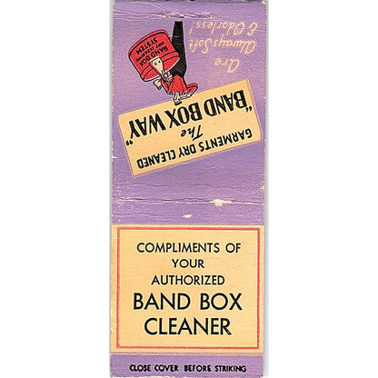 Band Box Dry Cleaning System Vintage Matchbook Cover SC7-Y5