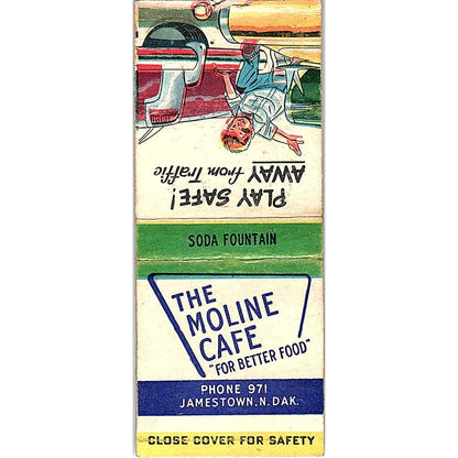 The Moline Cafe Jamestown North Dakota Vintage Matchbook Cover SF3-Y5