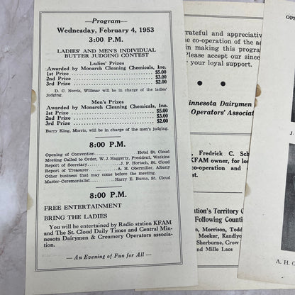 1953 Itinerary & Officers Central Minnesota Dairymen & Creamery Operators AE9DC2