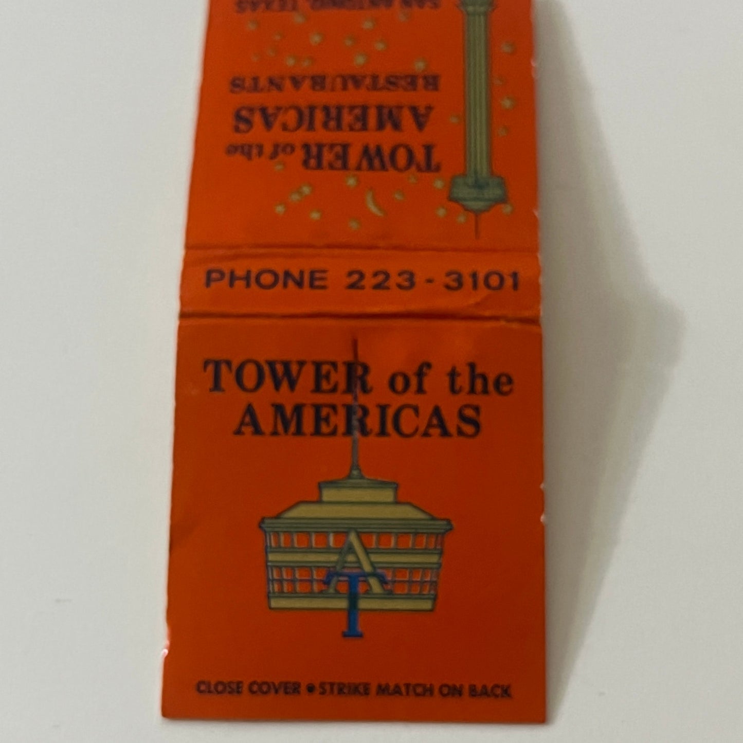 Tower of the Americas Restaurants San Antonio TX Vintage Matchbook TB6-MB2-11