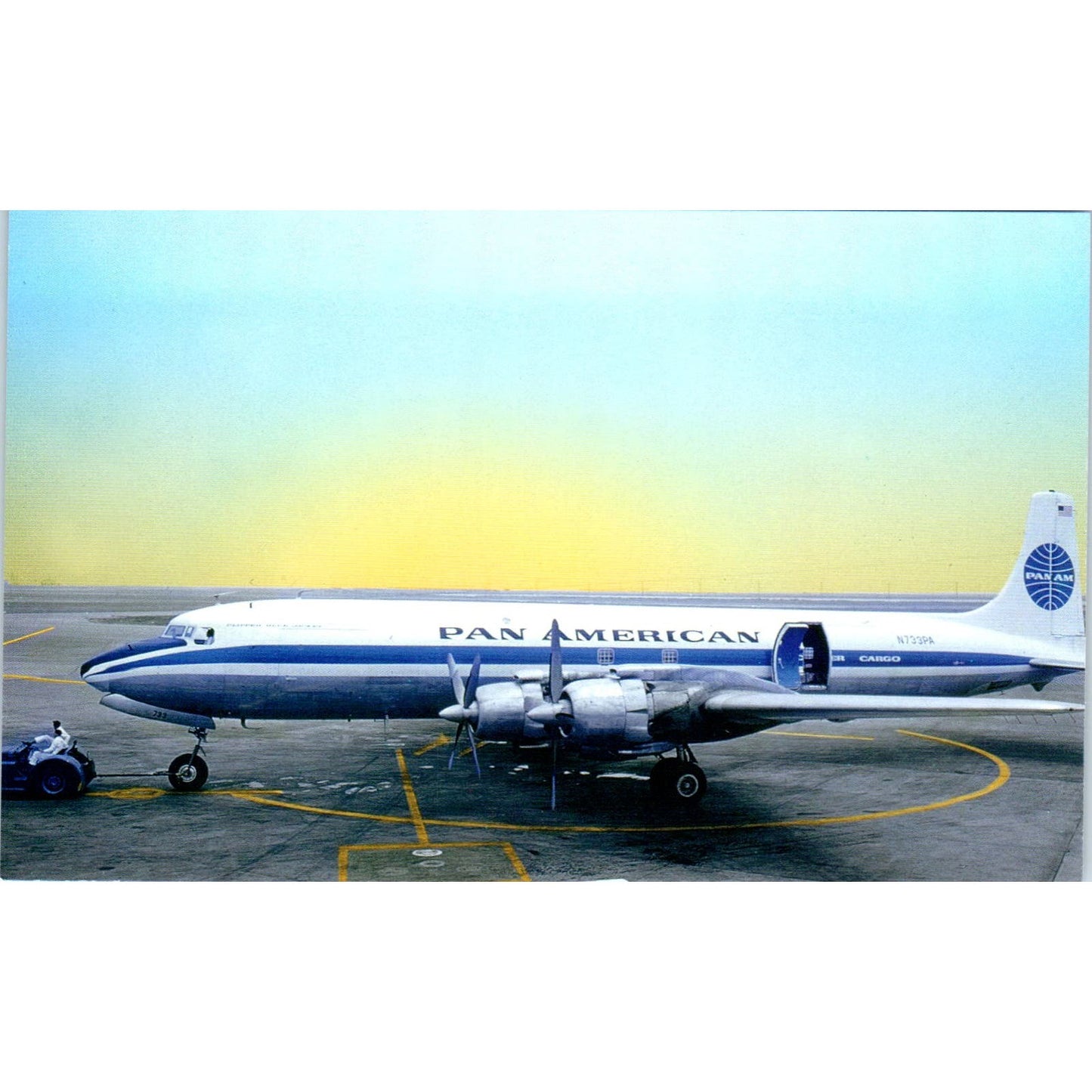 Pan American Airways DC-7 CP Vintage Postcard PC18