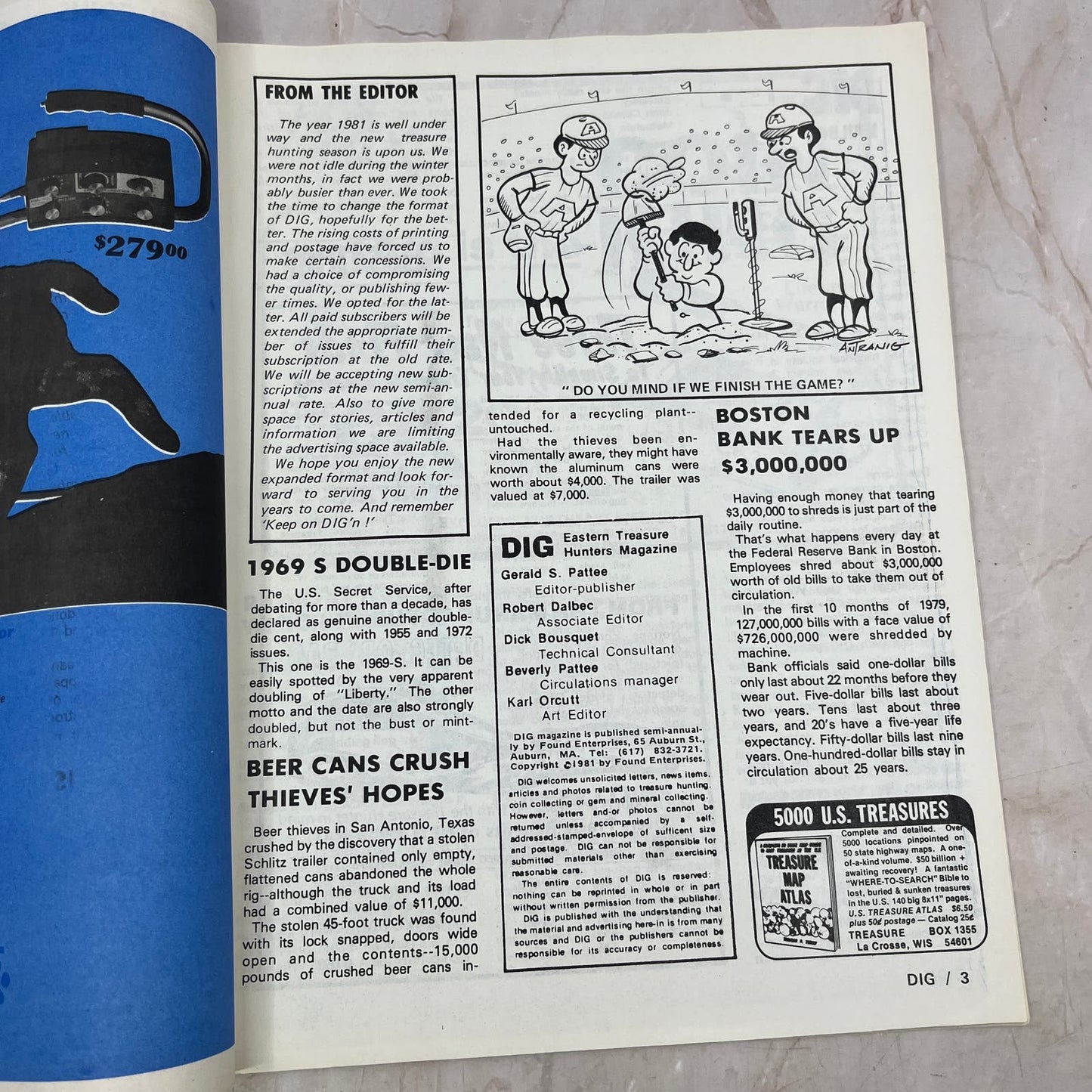 1981 Summer - DIG Eastern Treasure Hunters Magazine - Coins Bottles Gems M18