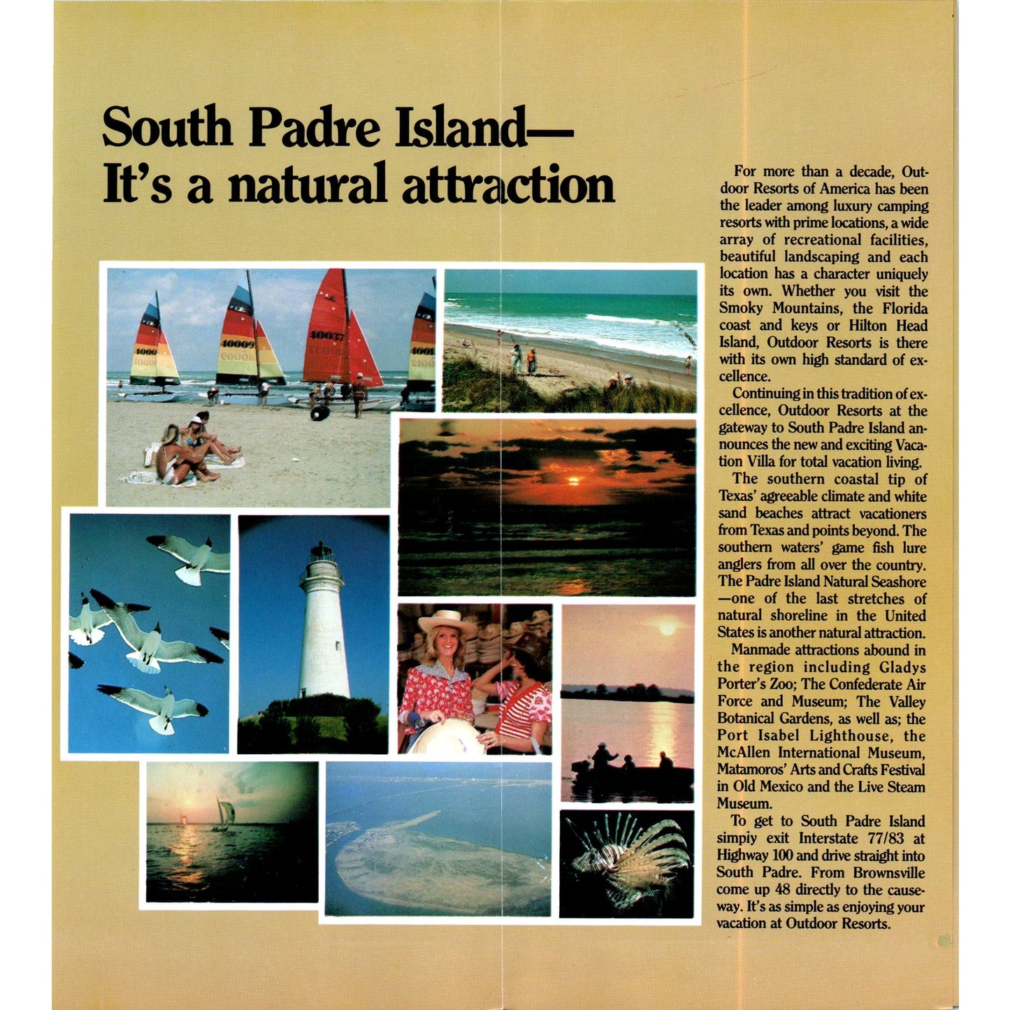 1980s Vacation Villas at the Gateway to South Padre Island Brochure TF4-BC