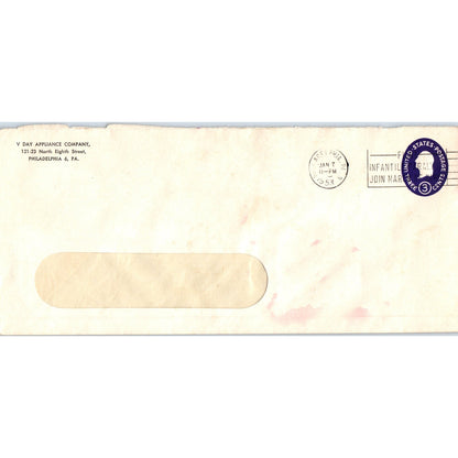 1953 V Day Appliance Company Philadelphia Postal Cover Envelope TH9-L2