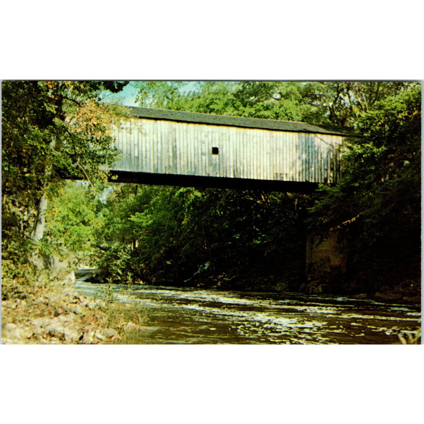 Bull's Bridge Housatonic River Connecticut Vintage Covered Bridge Postcard PD3