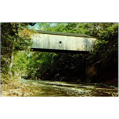 Bull's Bridge Housatonic River Connecticut Vintage Covered Bridge Postcard PD3