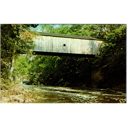 Bull's Bridge Housatonic River Connecticut Vintage Covered Bridge Postcard PD3