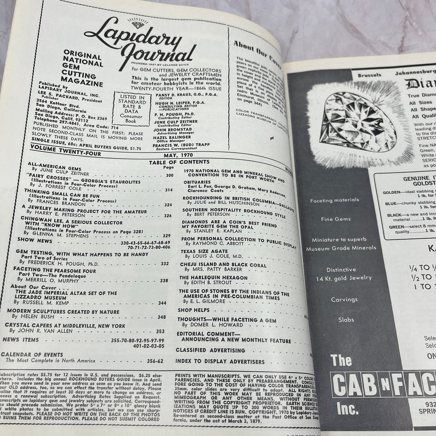 Jade Censor Lizzadro Museum - Lapidary Journal Magazine - May 1970 M25