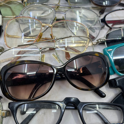 HUGE Lot of Vintage Eyeglasses Sunglasses Frames For Parts or Repair TE9