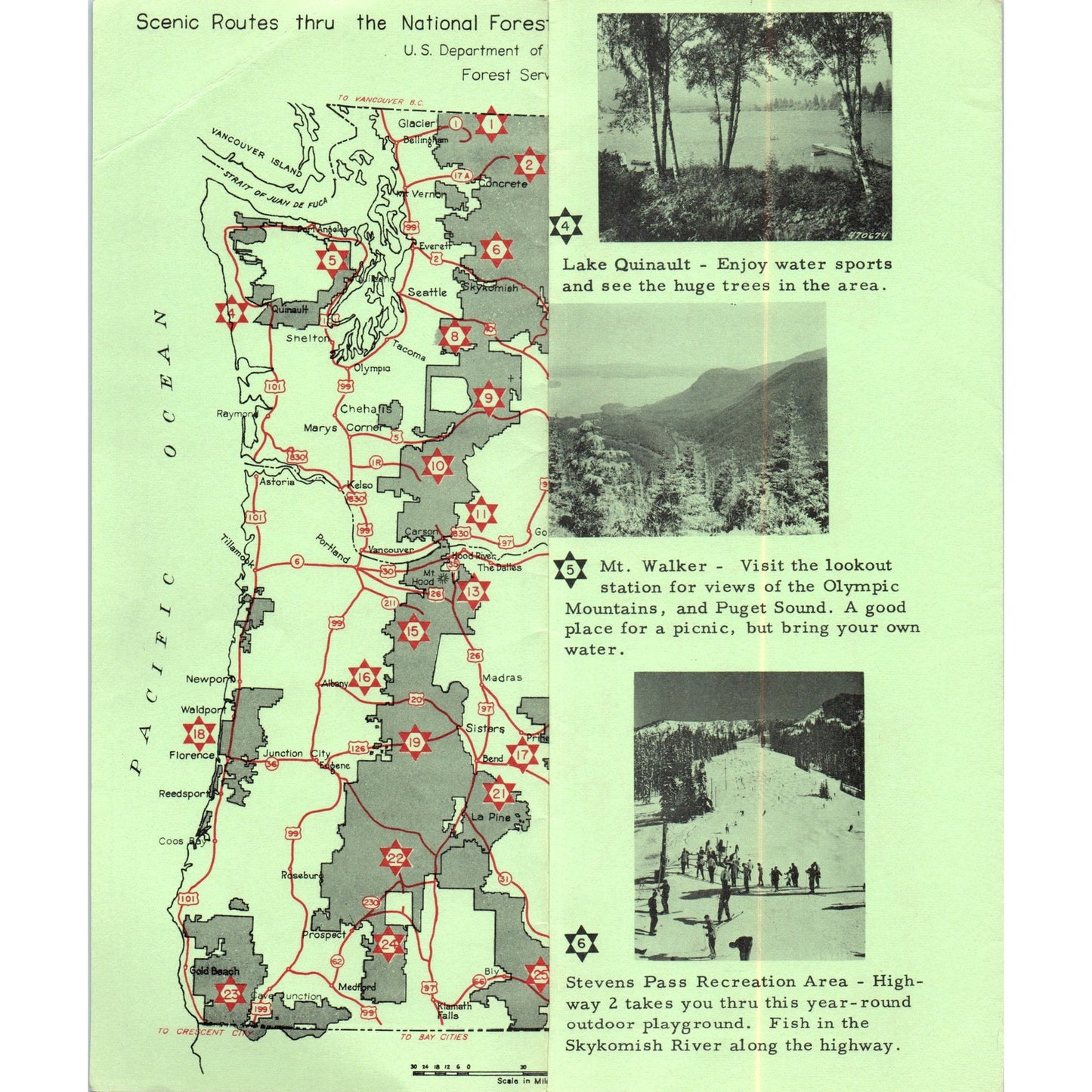 1961 Scenic Routes Thru The Pacific Northwest National Forests Brochure TH9-CB