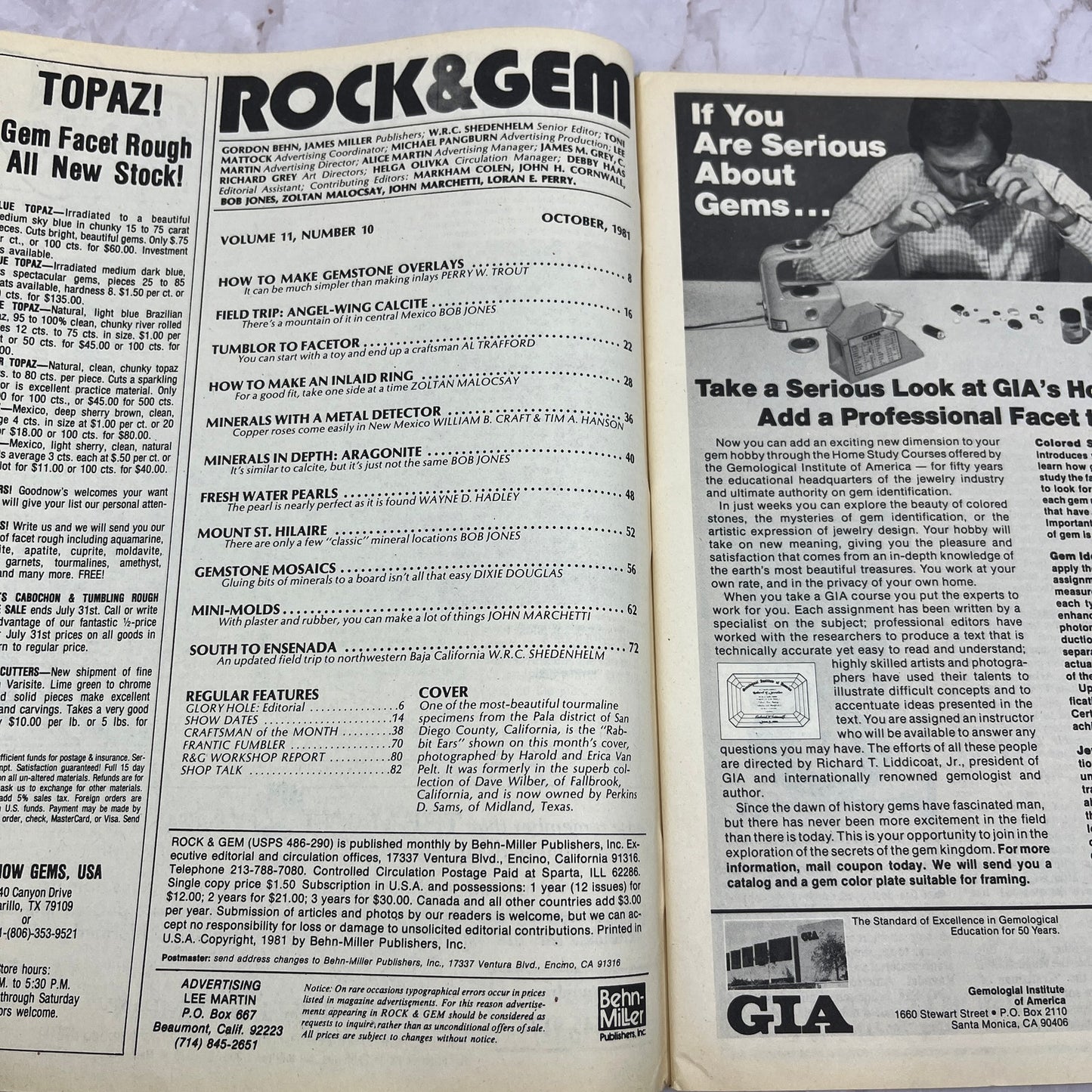 Freshwater Pearls Rockhound Field Trips - Rock & Gem Magazine - Oct 1981 M24