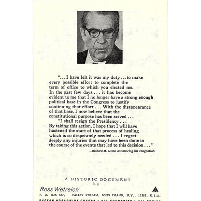 1974 President Nixon and The Articles of Impeachment Watergate Leaflet AF3-10