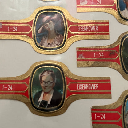 Vintage Set of 10 Dwight Eisenhower Fab Collection Cigar Bands TH2-TB6