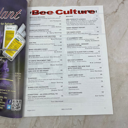 2013 August Bee Culture Magazine Bees Beekeeping Honey M8