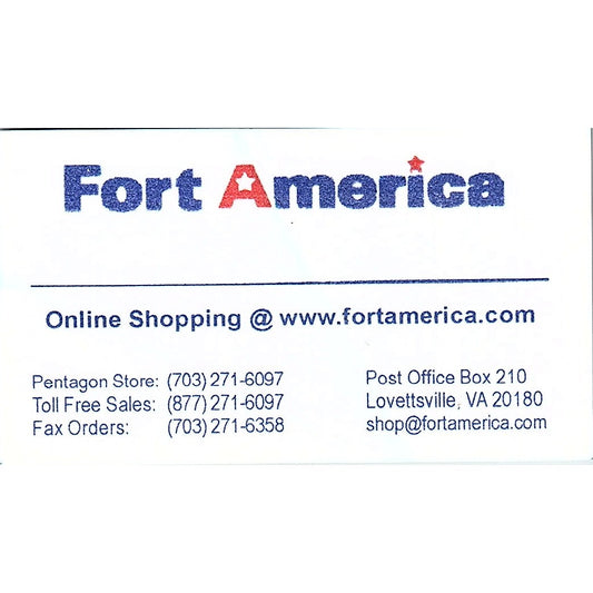 Fort America Online Shopping Lovettsville VA Vintage Business Card SC9-B9