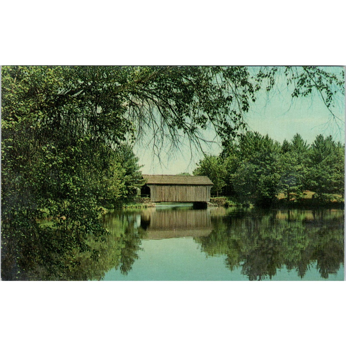 Covered Bridge at Old Sturbridge Village Dummerston VT Vintage Postcard PD3