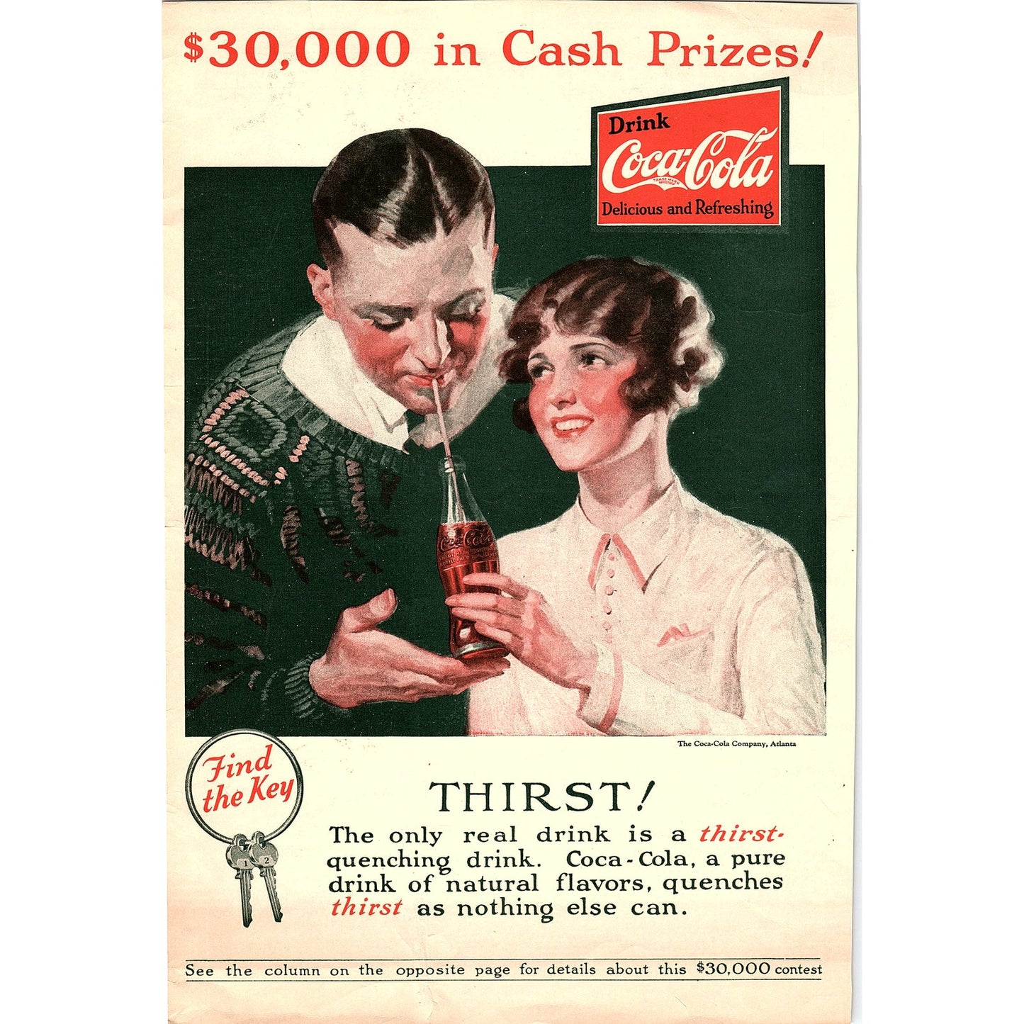 Coca Cola Coke Find The Key Contest Antique Advertisement V1-8