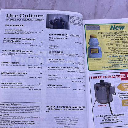 2001 Sep - Gleanings in Bee Culture Magazine - Bees Beekeeping Honey M32