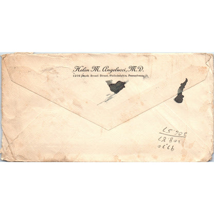 1939 Giovanni Di Silvestro Air-Mail Philadelphia Postal Cover Envelope TG7-PC3