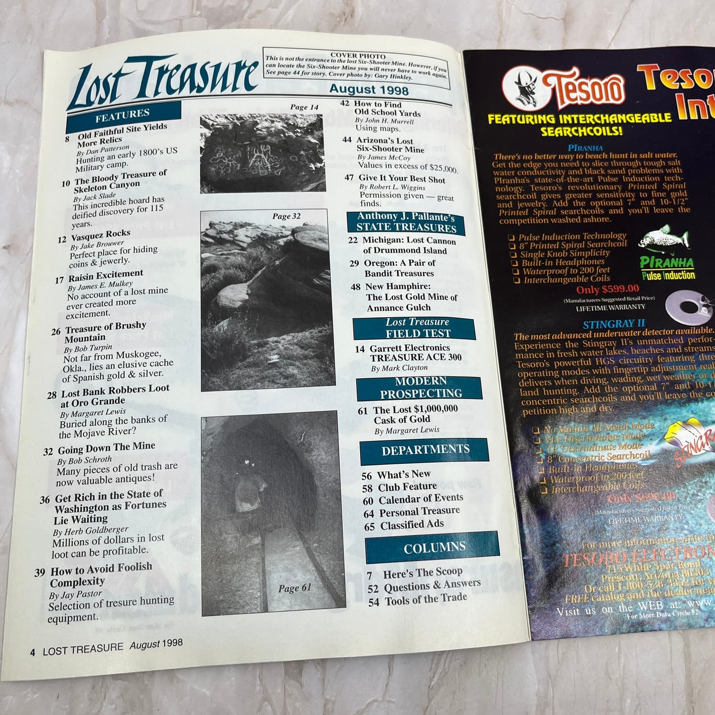 1998 Aug - Lost Treasure Magazine - Treasure Hunting Gold Prospecting M13