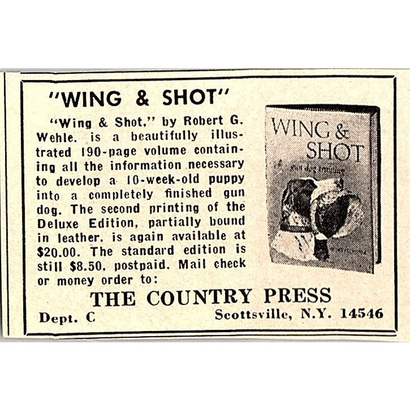 Wing & Shot Promo The Country Press Scottsville NY 1977 Ad AF6-M3