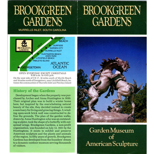 Vintage Brookgreen Gardens Murrells Inlet South Carolina Brochure H5-5