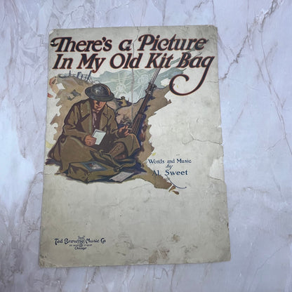 1918 WWI - There's a Picture in My Old Kit Bag Al Sweet Sheet Music FL6-5