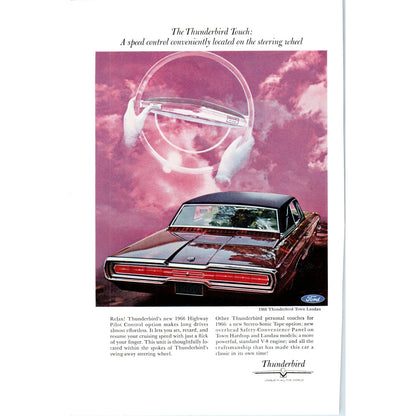 1966 Ford Thunderbird Town Landau Automobile Car - Vintage Magazine Ad D20