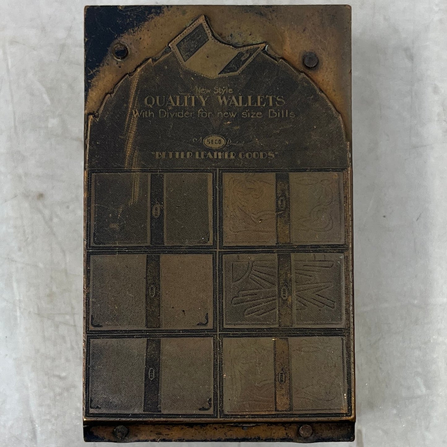 Seco Letter Wallets - Vintage Letterpress Printers Block Plate TG8