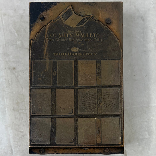 Seco Letter Wallets - Vintage Letterpress Printers Block Plate TK3