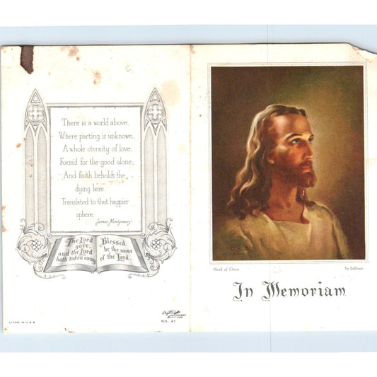 1981 Funeral Card Zebb Vance Pratt Martinsville Virginia AF1-RR2