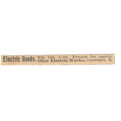 Electric Goods Ohio Electric Works Cleveland 1910 Magazine Ad AF1-SS7