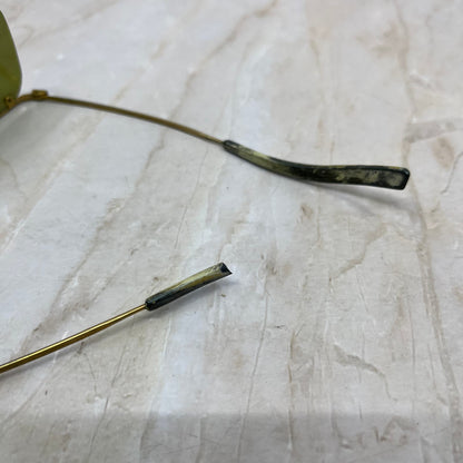 Vintage Rimless Brass Tone Sunglasses Eyeglasses Frames TD5G1-1
